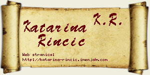 Katarina Rinčić vizit kartica